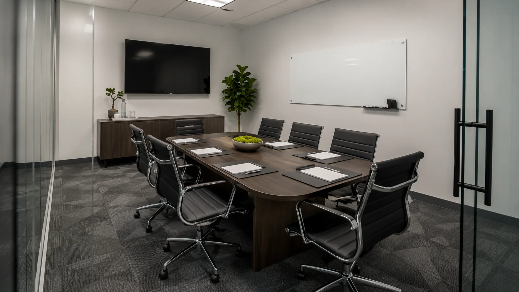 8-seat executive conference room for North Dallas sales workshops