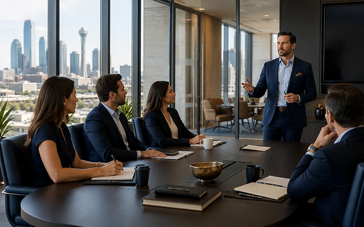Dallas corporate boardroom sales training environment