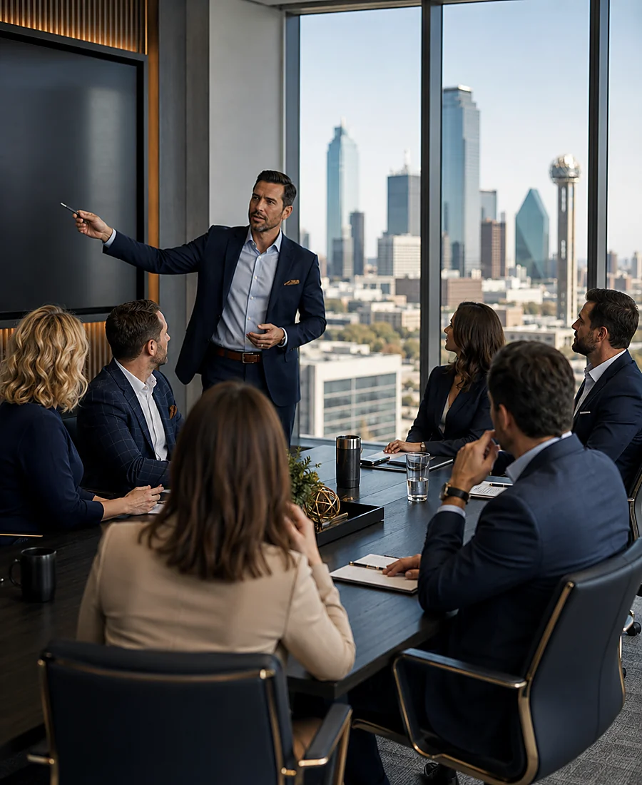 Private corporate sales training session for a Dallas team