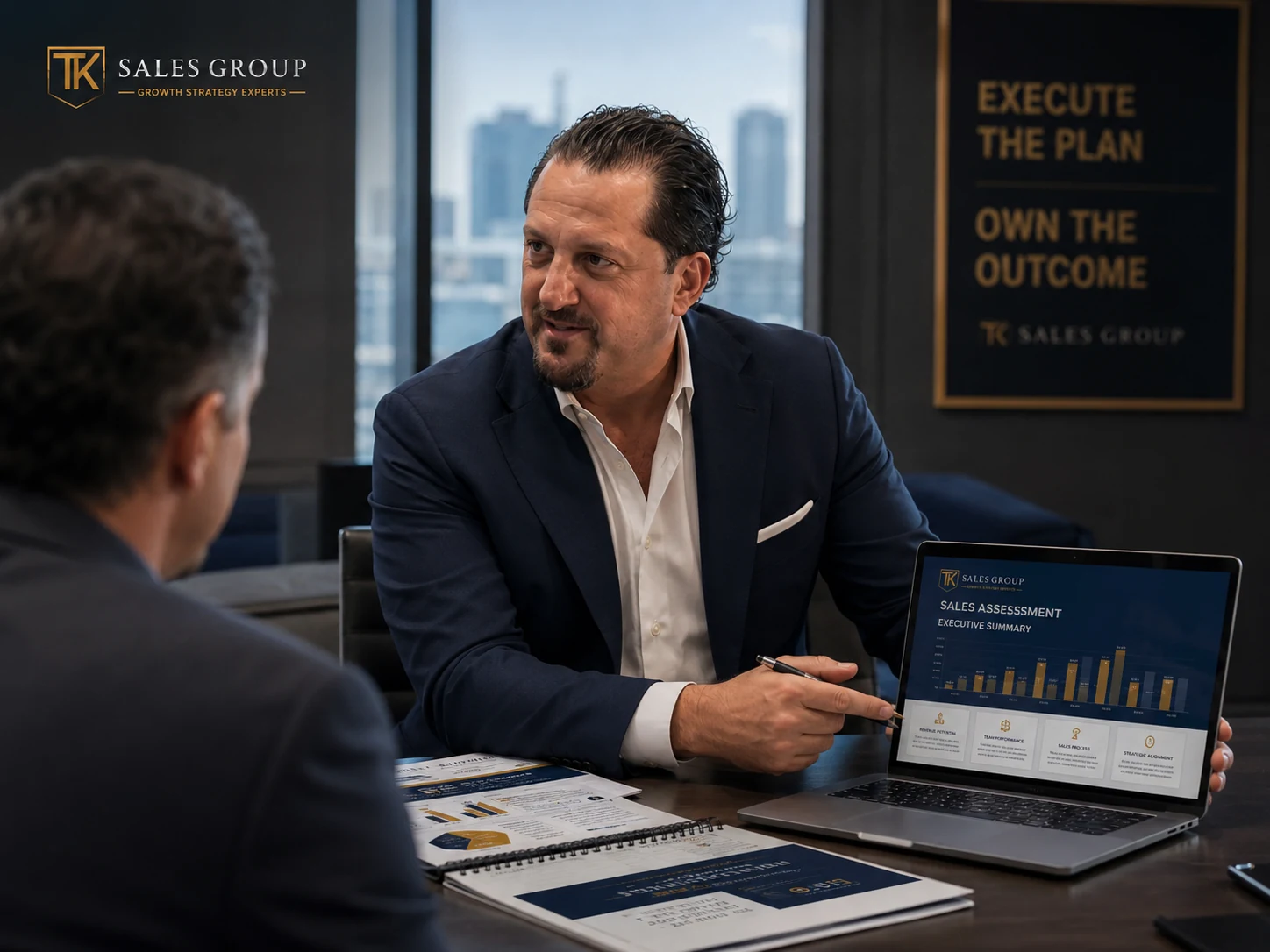 Tony Kurtulan reviewing sales execution strategy and sales process gaps with a business owner